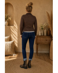 Veste suédine marron chocolat