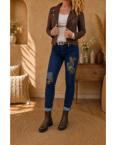 Veste suédine marron chocolat