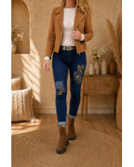 Veste suédine cognac