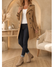 Veste en simili cuir marron camel