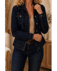 Veste en jean à capuche bleu brut