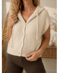 Pull écru étoile doré