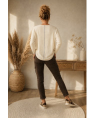 Pull écru étoile doré