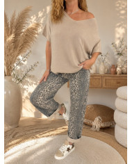 Pull cape beige & petites paillettes