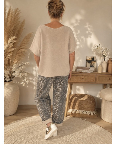 Pull cape beige & petites paillettes