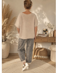 Pull cape beige & petites paillettes
