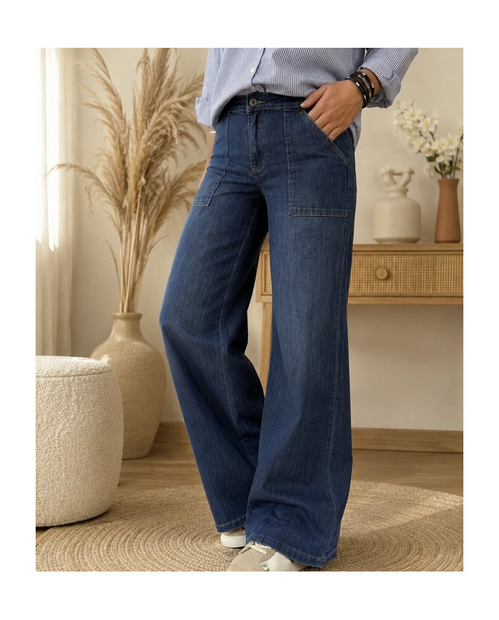 Pantalon bleu brut Mathis