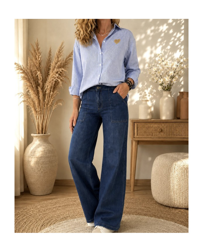 Pantalon bleu brut Mathis
