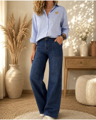 Pantalon bleu brut Mathis