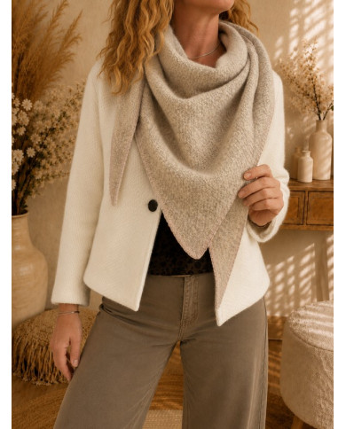 Écharpe triangle chaude taupe