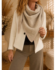 Écharpe triangle chaude taupe