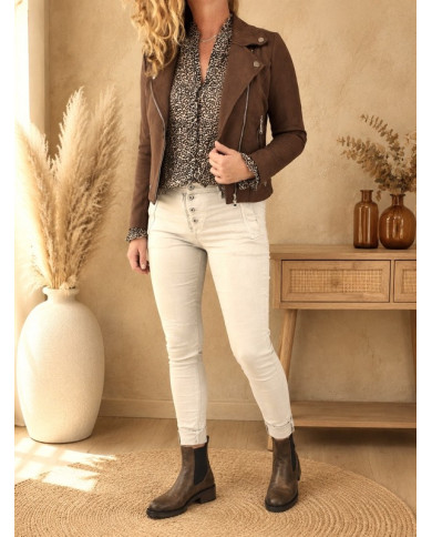 Chemisier léop' beige Simba - taille 40/L