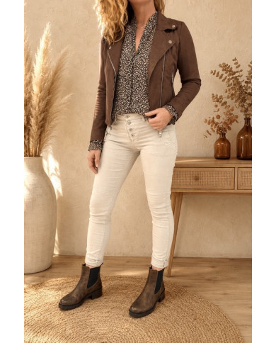 Chemisier léop' beige Simba - taille 40/L