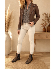 Chemisier léop' beige Simba - taille 40/L