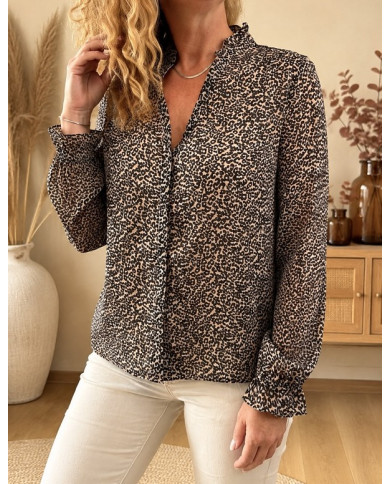 Chemisier léop' beige Simba - taille 40/L