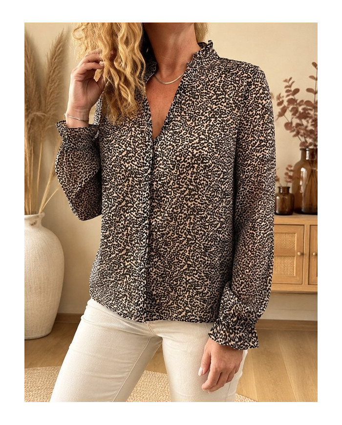 Chemisier léop' beige Simba - taille 40/L