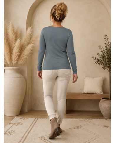 Top confort bleu gris