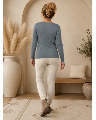Top confort bleu gris