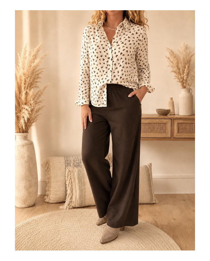 Pantalon flanelle chocolat Thomas