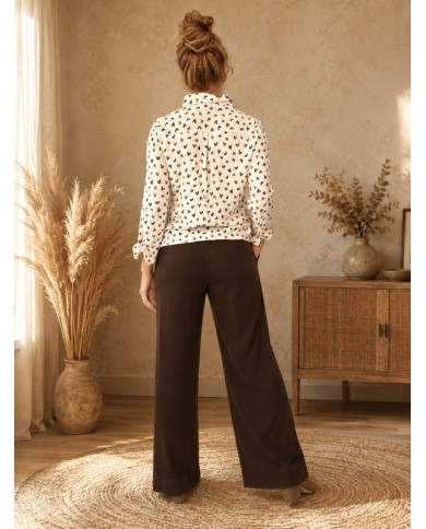 Pantalon flanelle chocolat Thomas