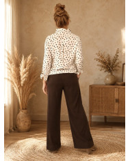 Pantalon flanelle chocolat Thomas