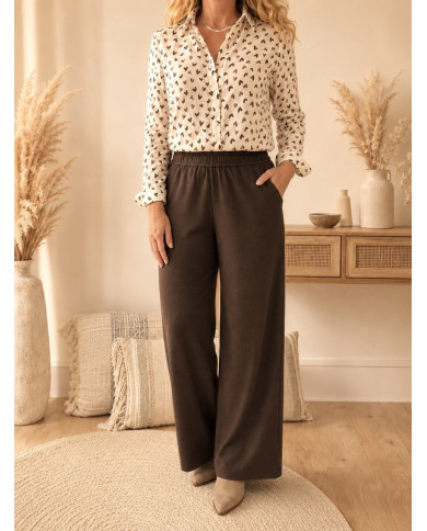 Pantalon flanelle chocolat Thomas