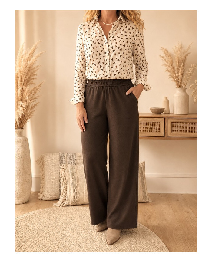 Pantalon flanelle chocolat Thomas