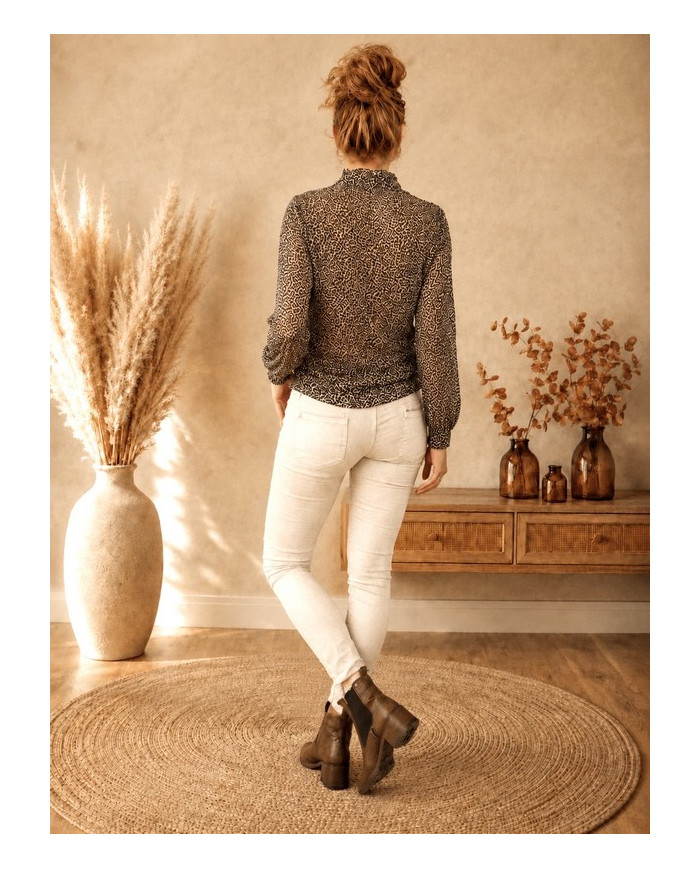 Chemisier léop' beige Simba - taille 40/L