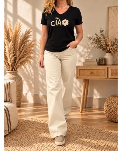 Pantalon wide leg beige Arsène