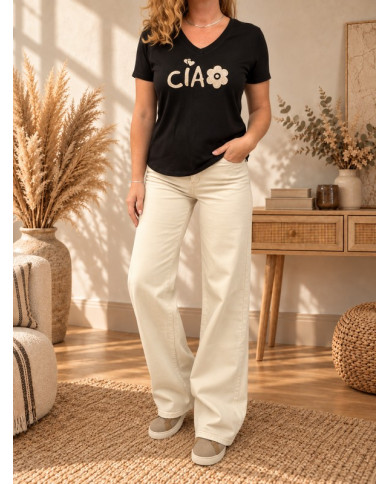 Pantalon wide leg beige Arsène