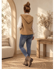 Chemisier fleuri taupe / camel Nawelle