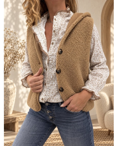 Chemisier fleuri taupe / camel Nawelle