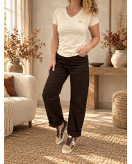 T-shirt beige & petit cœur doré