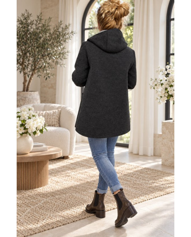 Manteau mi saison noir / gris foncé