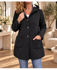 Manteau mi saison noir / gris foncé