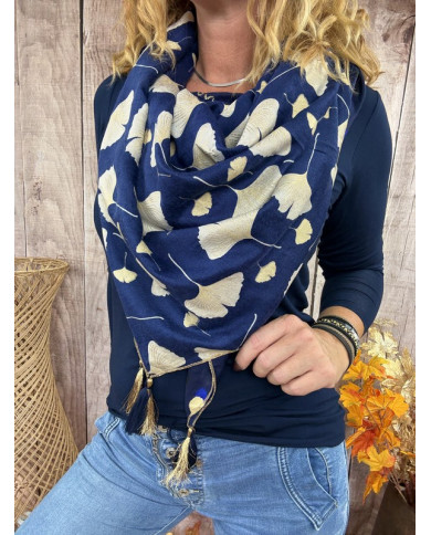 Écharpe patchwork bleue Jeanne