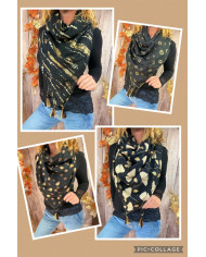 Écharpe patchwork bleue Jeanne