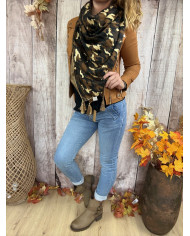 Écharpe patchwork camel Fantine