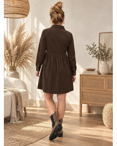 Robe en velours chocolat Lila