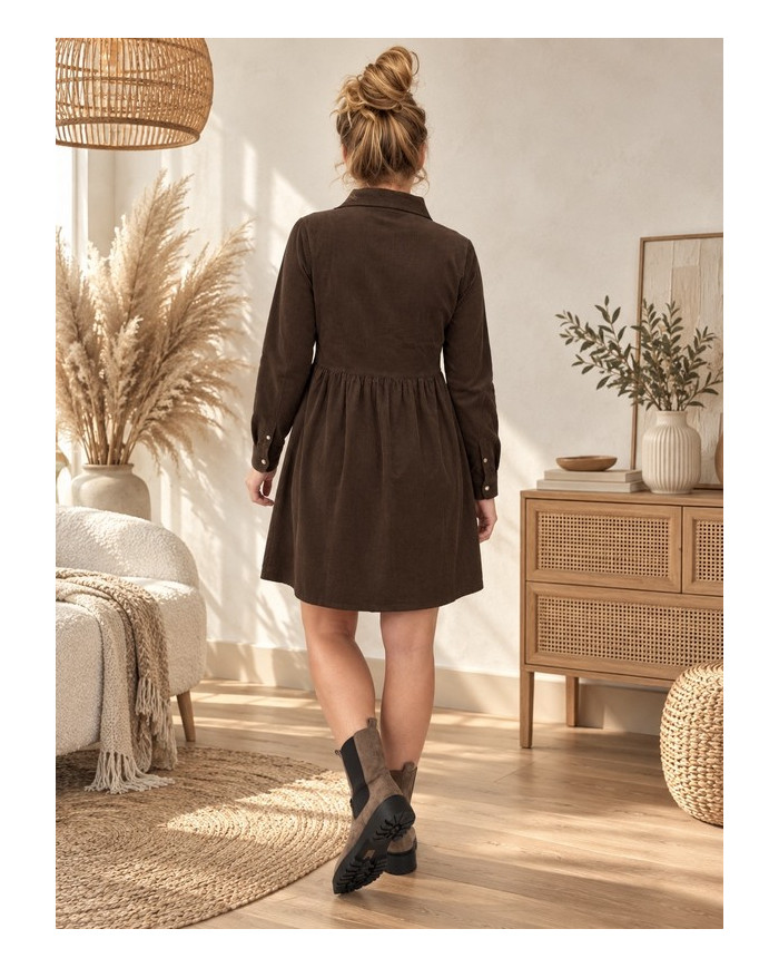 Robe en velours chocolat Lila