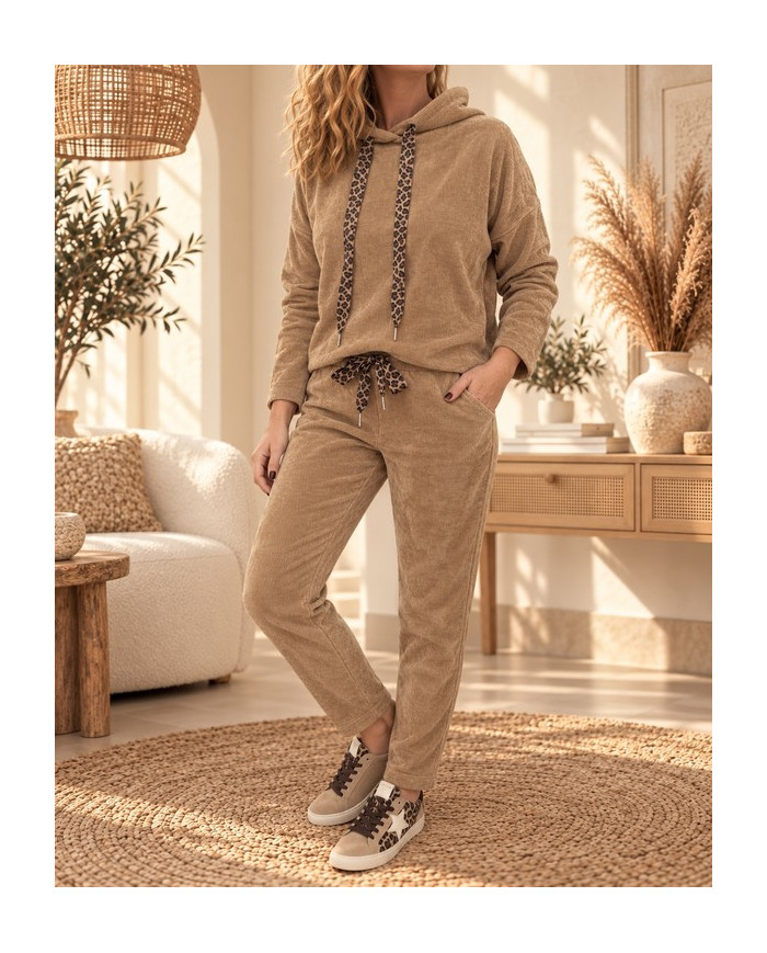 Ensemble en velours camel