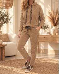 Ensemble en velours camel