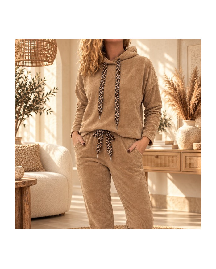 Ensemble en velours camel