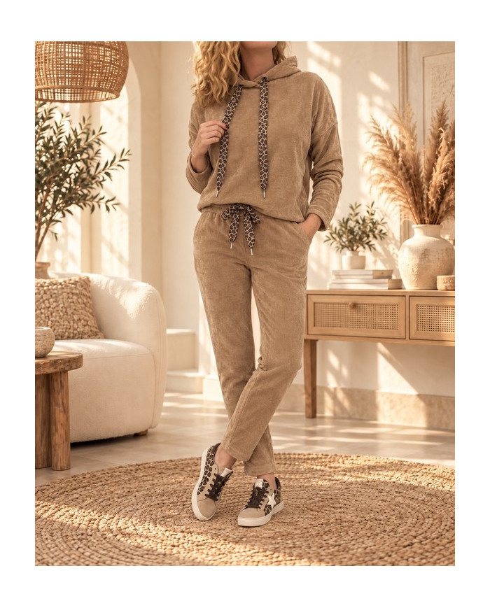 Ensemble en velours camel