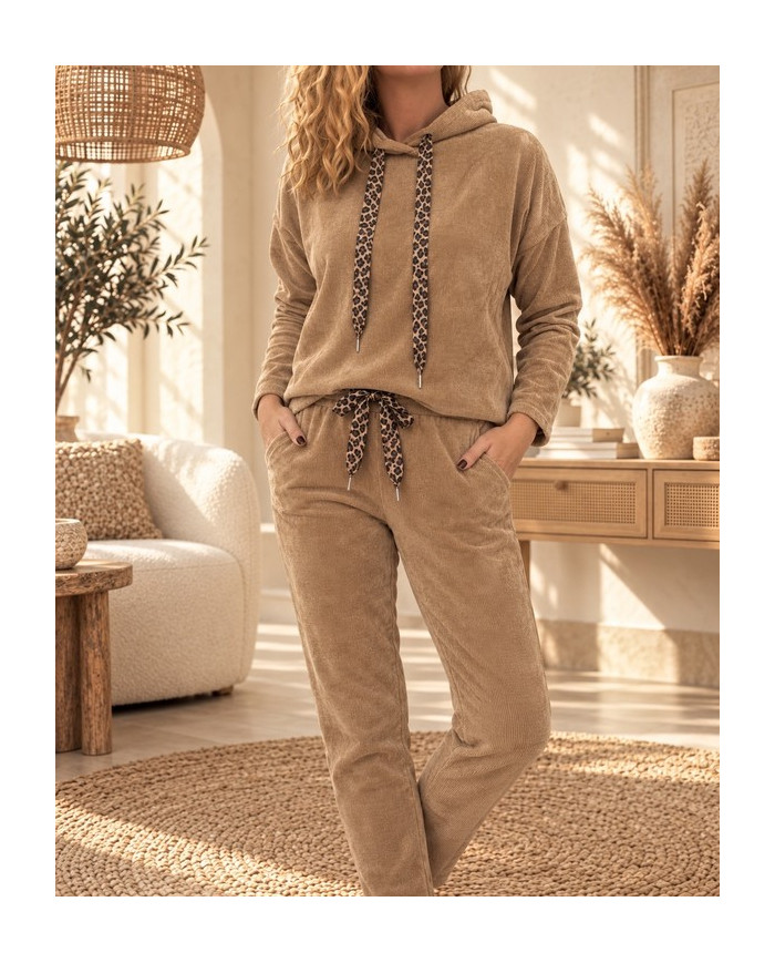 Ensemble en velours camel