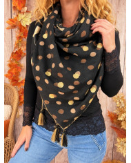 Écharpe patchwork noire Pauline