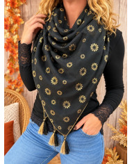Écharpe patchwork noire Pauline
