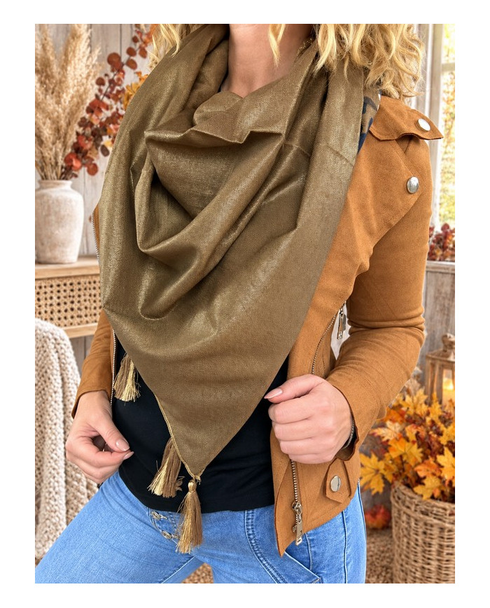 Écharpe patchwork camel Fantine