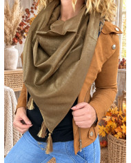 Écharpe patchwork camel Fantine