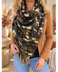 Écharpe patchwork camel Fantine